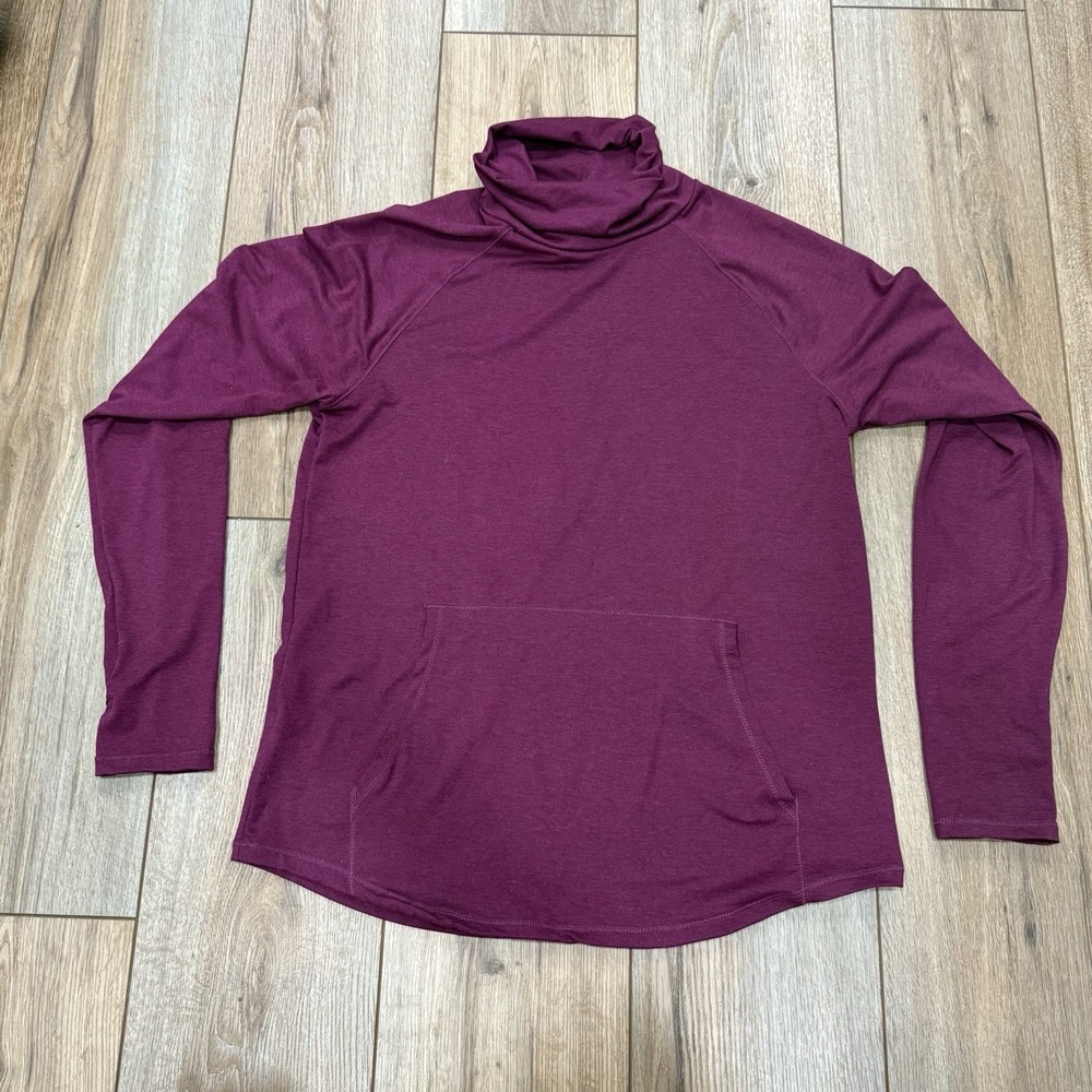 Eddie Bauer Active Long Sleeve Top Funnel Neck Women's Medium Purple/Maroon